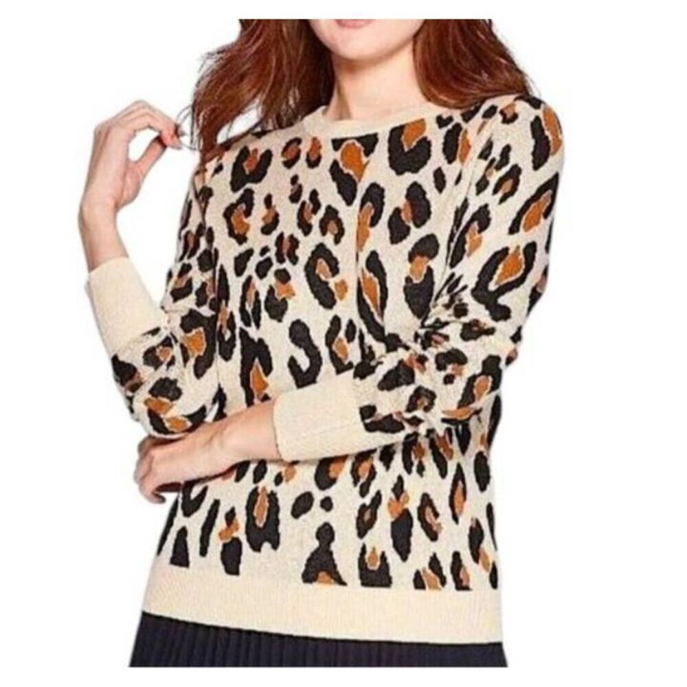 A NEW DAY BROWN & BLACK LEOPARD PRINT SWEATER SZ.XXL EUC.